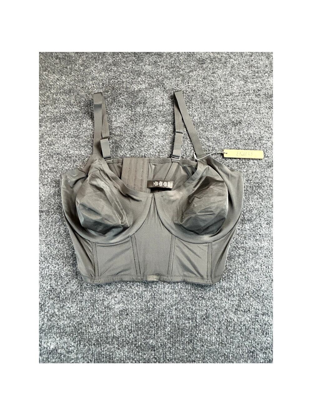 SKIMS Corset Bra Collection Demi Bra Gray Chalk 42C Shapewear Support NWT